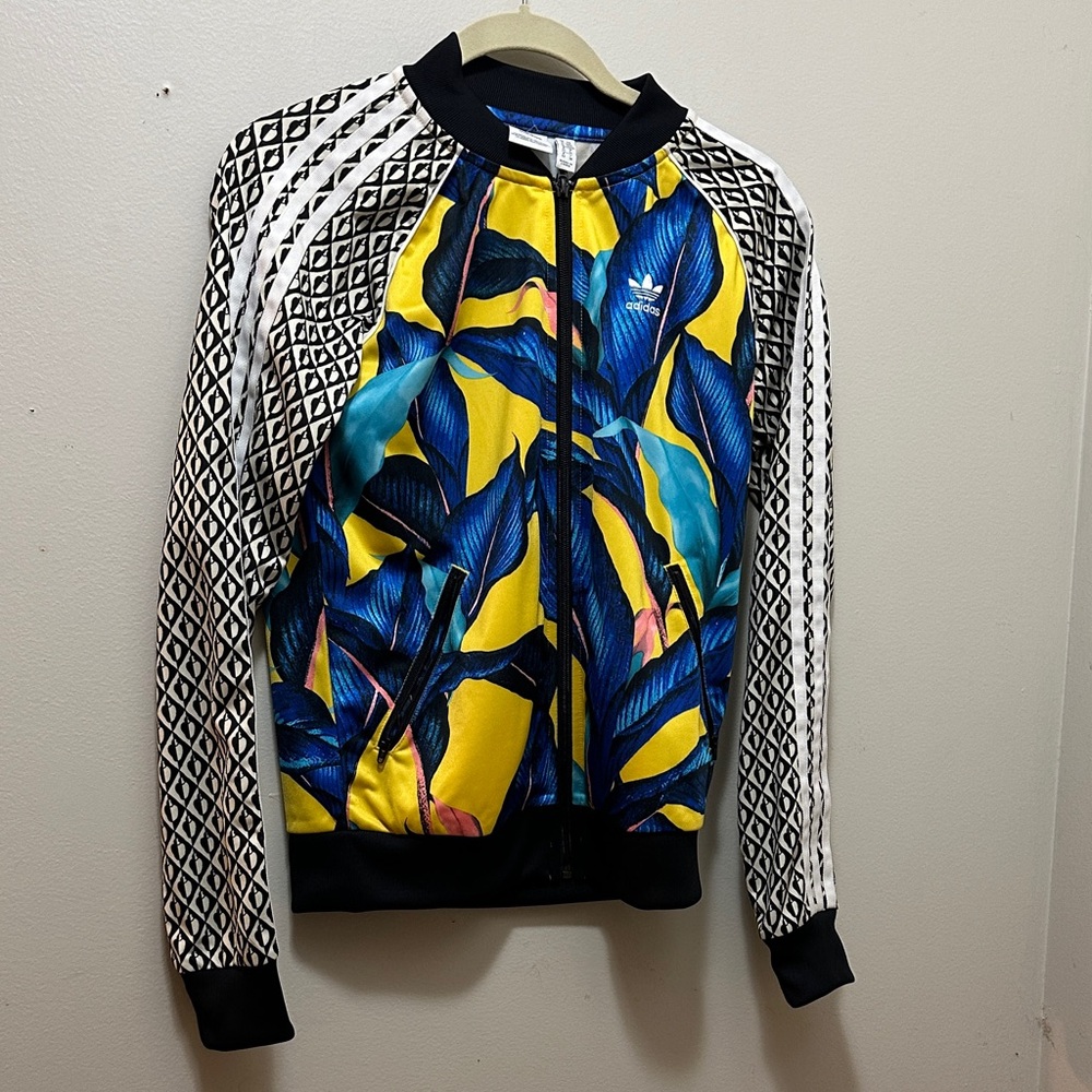 Adidas Juniors Blue and Yellow Bomber Jacket